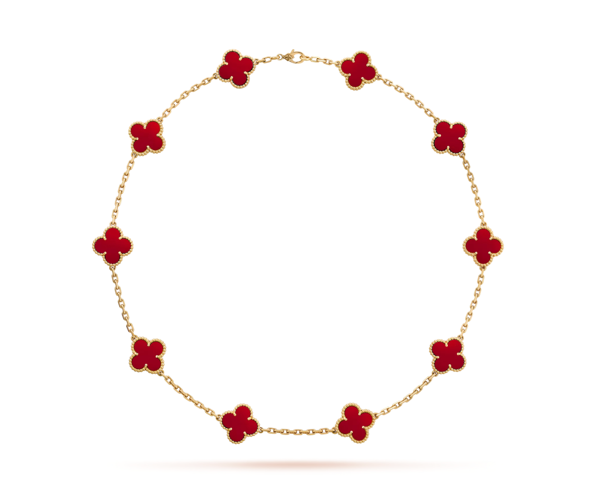 Four Leaf Clover Necklace- Red