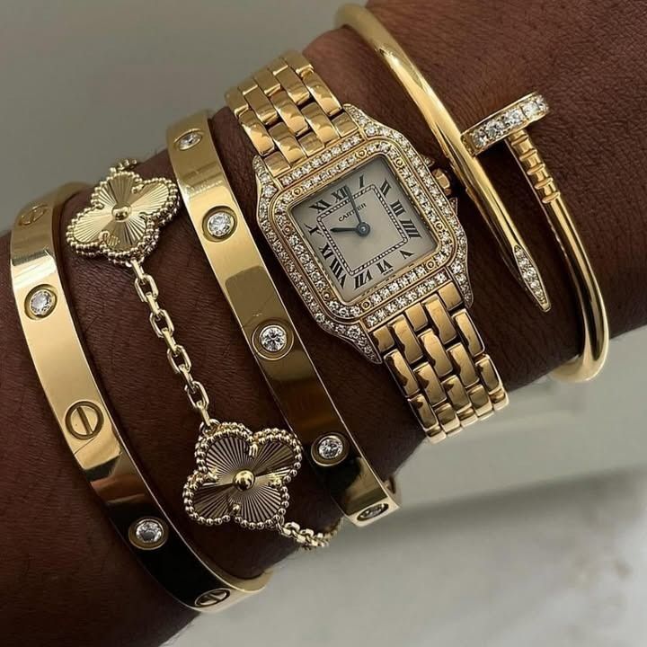 Diamond Screw Bracelet - Gold