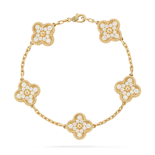 Four Leaf Clover Bracelet - Diamond