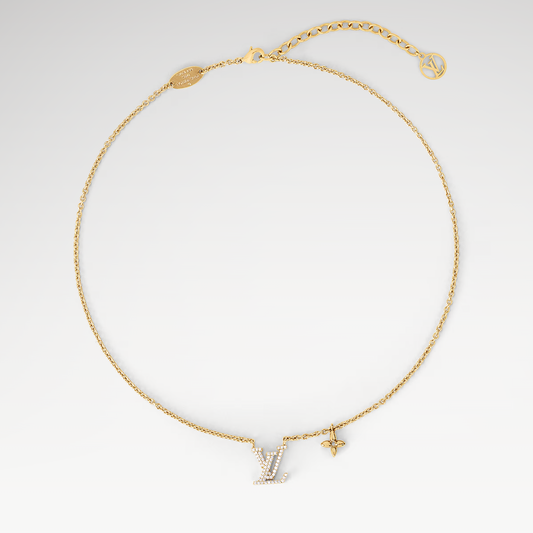 Classic V Pendant Necklace - Gold/Diamond