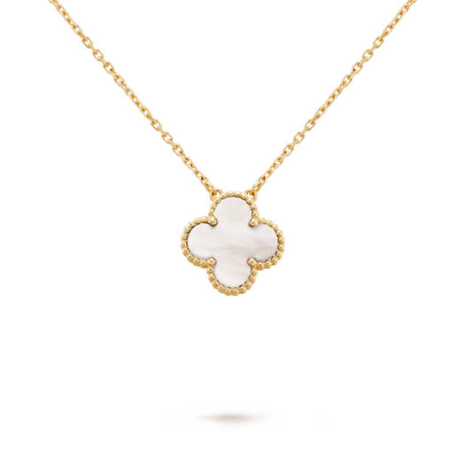 Four Leaf Clover Necklace- White
